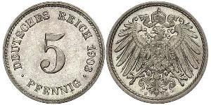 5 Pfennig German Empire (1871-1918) Copper/Nickel 