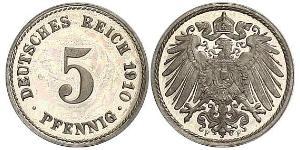 5 Pfennig Empire allemand (1871-1918) Cuivre/Nickel 