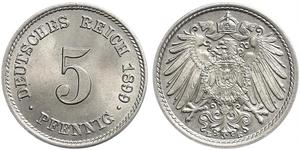 5 Pfennig Empire allemand (1871-1918) Cuivre/Nickel 
