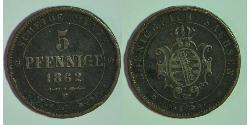 5 Pfennig States of Germany Kupfer 