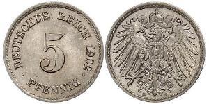 5 Pfennig Deutsches Kaiserreich (1871-1918) Kupfer/Nickel 