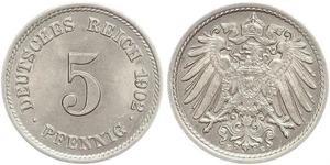 5 Pfennig Deutsches Kaiserreich (1871-1918) Kupfer/Nickel 