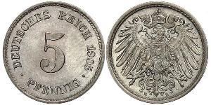 5 Pfennig Deutsches Kaiserreich (1871-1918) Kupfer/Nickel 