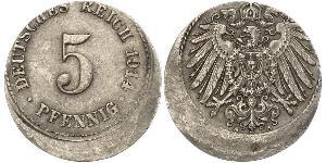 5 Pfennig Deutsches Kaiserreich (1871-1918) Kupfer/Nickel 