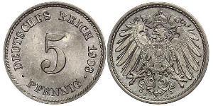 5 Pfennig Deutsches Kaiserreich (1871-1918) Kupfer/Nickel 