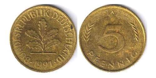 5 Pfennig Bundesrepublik Deutschland  (1990 - ) Kupfer/Stahl 