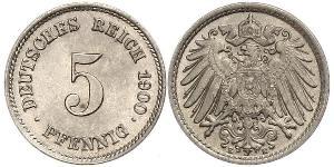 5 Pfennig Imperio alemán (1871-1918) Níquel/Cobre 