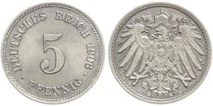 5 Pfennig Impero tedesco (1871-1918) Rame/Nichel 