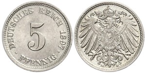 5 Pfennig Impero tedesco (1871-1918) Rame/Nichel 