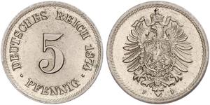 5 Pfennig Empire allemand (1871-1918)  