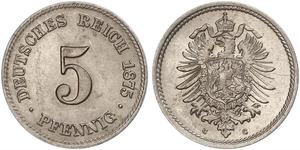 5 Pfennig Empire allemand (1871-1918)  