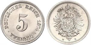 5 Pfennig Imperio alemán (1871-1918)  