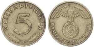 5 Pfennig Troisième Reich (1933-1945)  