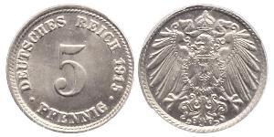 5 Pfennig 德意志帝國 (1871 - 1918) 銅/镍 