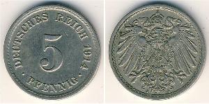 5 Pfennig 德意志帝國 (1871 - 1918) 銅/镍 