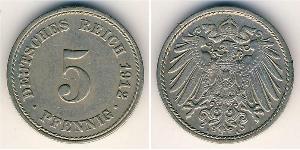 5 Pfennig 德意志帝國 (1871 - 1918) 銅/镍 