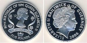 5 Pound Guèrneseyi Argent 