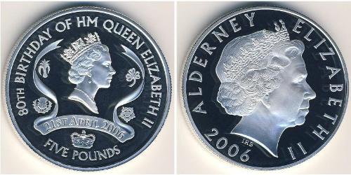 5 Pound  Argento Elisabetta II (1926-2022)