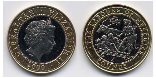 5 Pound Gibraltar (1704 - ) Bimetall Elizabeth II (1926-2022)
