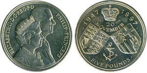 5 Pound United Kingdom (1922-) Copper/Nickel Elizabeth II (1926-2022)