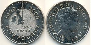 5 Pound United Kingdom (1922-) Copper/Nickel Elizabeth II (1926-2022)