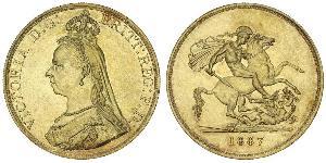 5 Pound Britisches Weltreich (1497 - 1949) / Vereinigtes Königreich von Großbritannien und Irland (1801-1922) Gold Victoria (1819 - 1901)