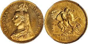 5 Pound Britisches Weltreich (1497 - 1949) / Vereinigtes Königreich von Großbritannien und Irland (1801-1922) Gold Victoria (1819 - 1901)