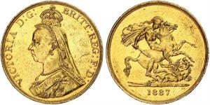 5 Pound Britisches Weltreich (1497 - 1949) / Vereinigtes Königreich von Großbritannien und Irland (1801-1922) Gold Victoria (1819 - 1901)