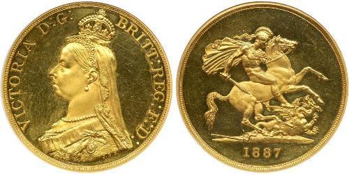 5 Pound British Empire (1497 - 1949) / United Kingdom of Great Britain and Ireland (1801-1922) Gold Victoria (1819 - 1901)