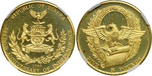 5 Pound Republic of Biafra (1967-1970) Gold 