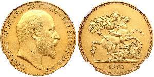 5 Pound Vereinigtes Königreich von Großbritannien und Irland (1801-1922) Gold Eduard VII (1841-1910)