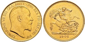 5 Pound Vereinigtes Königreich von Großbritannien und Irland (1801-1922) Gold Eduard VII (1841-1910)