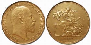 5 Pound Vereinigtes Königreich von Großbritannien und Irland (1801-1922) Gold Eduard VII (1841-1910)
