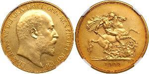 5 Pound Vereinigtes Königreich von Großbritannien und Irland (1801-1922) Gold Eduard VII (1841-1910)