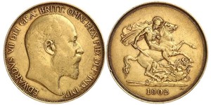 5 Pound Vereinigtes Königreich von Großbritannien und Irland (1801-1922) Gold Eduard VII (1841-1910)