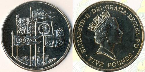 5 Pound Vereinigtes Königreich (1922-) Kupfer/Nickel Elizabeth II (1926-2022)