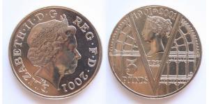 5 Pound Reino Unido (1922-) Níquel/Cobre Isabel II (1926-2022)
