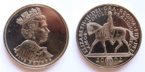 5 Pound Reino Unido (1922-) Níquel/Cobre Isabel II (1926-2022)