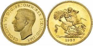 5 Pound Regno Unito (1922-) Oro Giorgio VI (1895-1952)