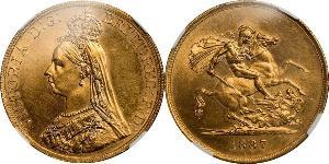 5 Pound Regno Unito di Gran Bretagna e Irlanda (1801-1922) / Impero britannico (1497 - 1949) Oro Vittoria (1819 - 1901)