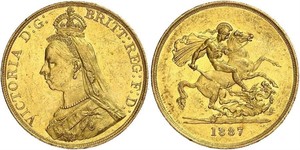5 Pound Regno Unito di Gran Bretagna e Irlanda (1801-1922) / Impero britannico (1497 - 1949) Oro Vittoria (1819 - 1901)