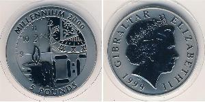 5 Pound Gibraltar (1704 - ) Plata Isabel II (1926-2022)
