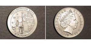 5 Pound Gibraltar (1704 - ) Plata Isabel II (1926-2022)