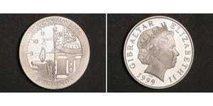 5 Pound Gibraltar (1704 - ) Plata Isabel II (1926-2022)