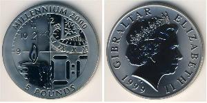 5 Pound Gibraltar (1704 - ) Plata Isabel II (1926-2022)