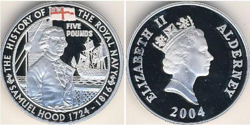 5 Pound Reino Unido (1922-) Plata Isabel II (1926-2022)