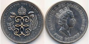5 Pound Regno Unito (1922-) Rame/Nichel Elisabetta II (1926-2022)