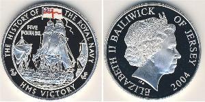 5 Pound Jersey (1066 - ) Silver Elizabeth II (1926-2022)