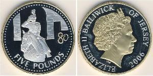 5 Pound Jersey (1066 - ) Silver Elizabeth II (1926-2022)