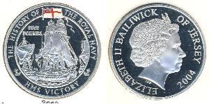 5 Pound Jersey (1066 - ) Silver Elizabeth II (1926-2022)